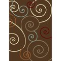 Concord Global 6 ft. 7 in. x 9 ft. 3 in. Chester Scroll - Brown 97786